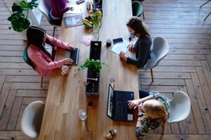 Team work at the desk soft skills